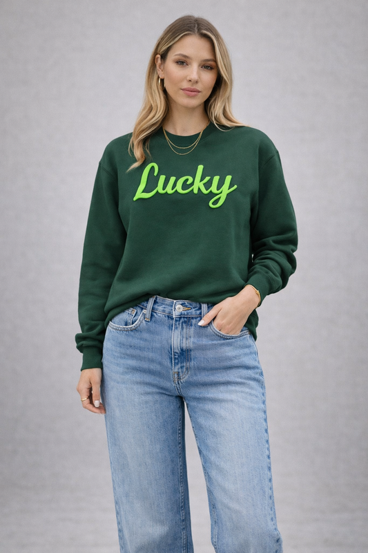 Lucky 3D Puff Sweatshirt- Limited Stock
