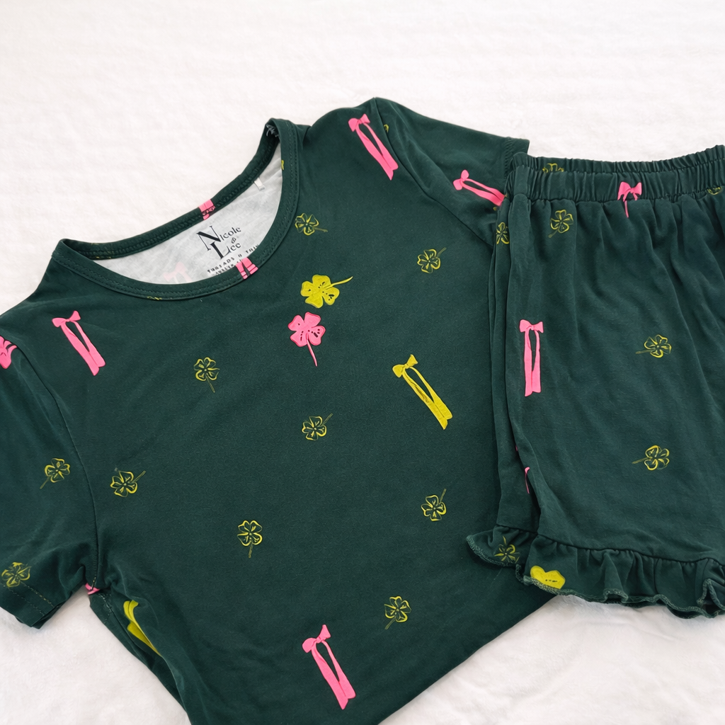 Clover & Bows Toddler Ruffle Shorts Set