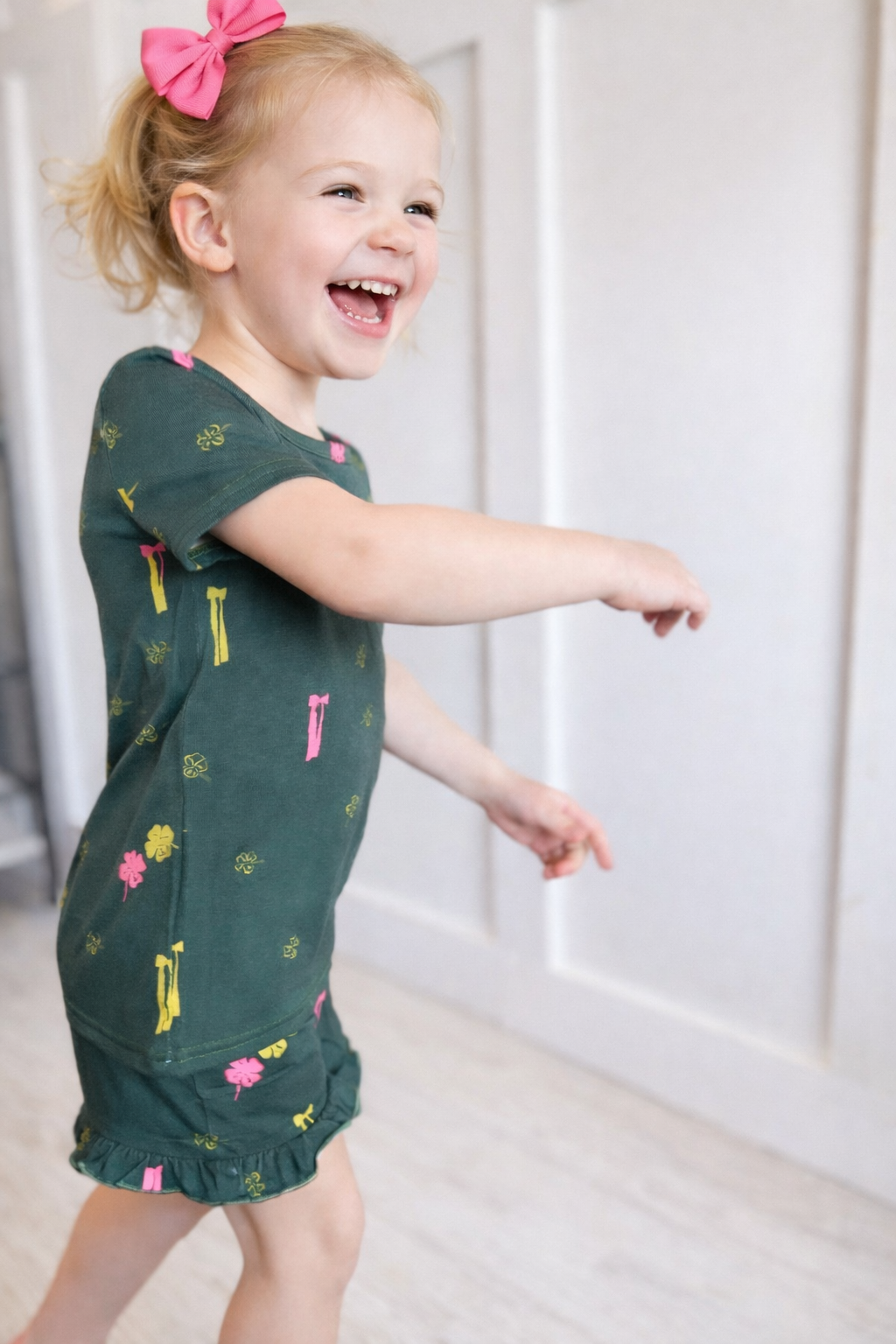 Clover & Bows Toddler Ruffle Shorts Set