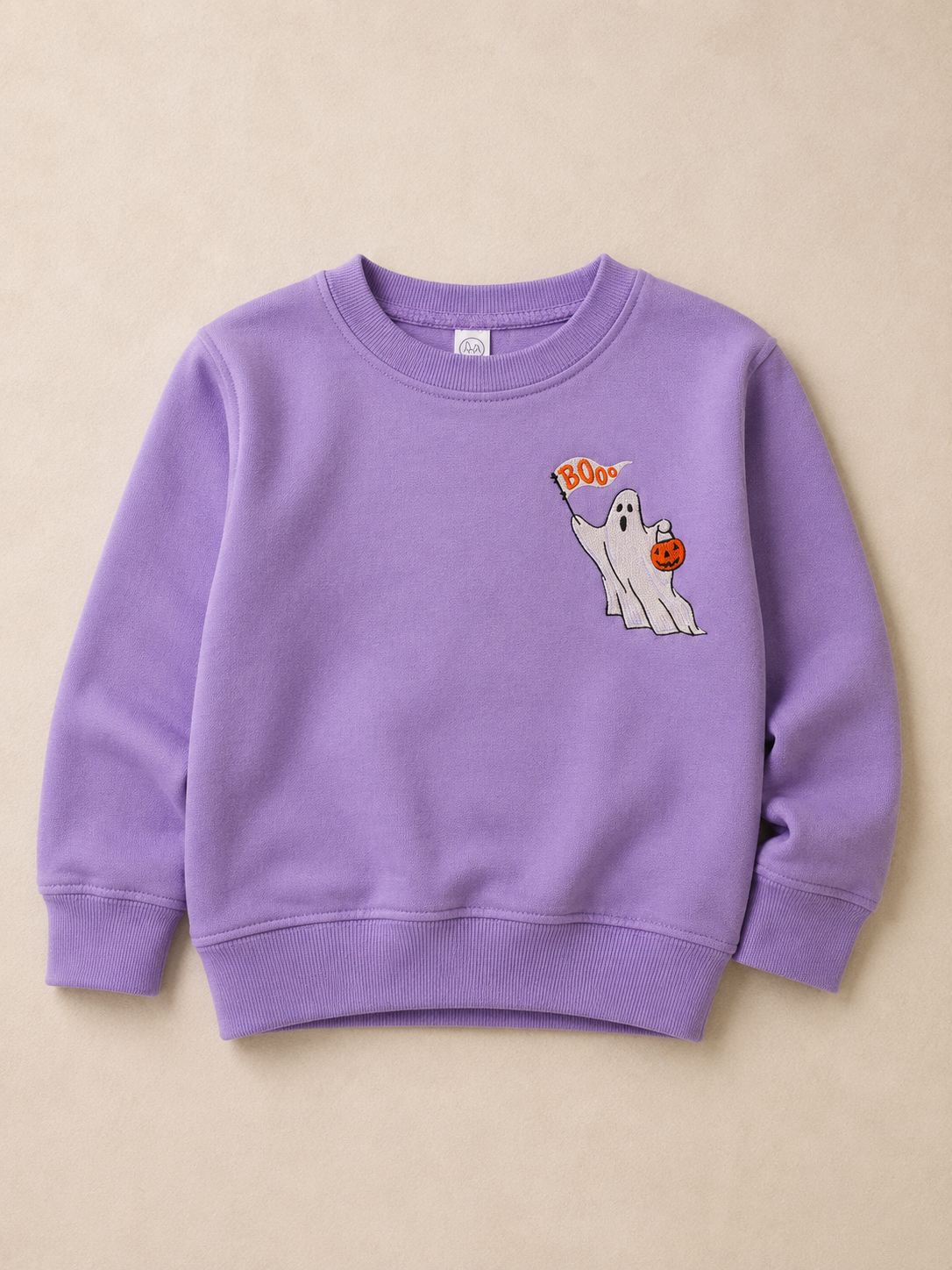 Boo Trick or Treater Embroidered Crewneck- Toddler (Charcoal/Purple Options)