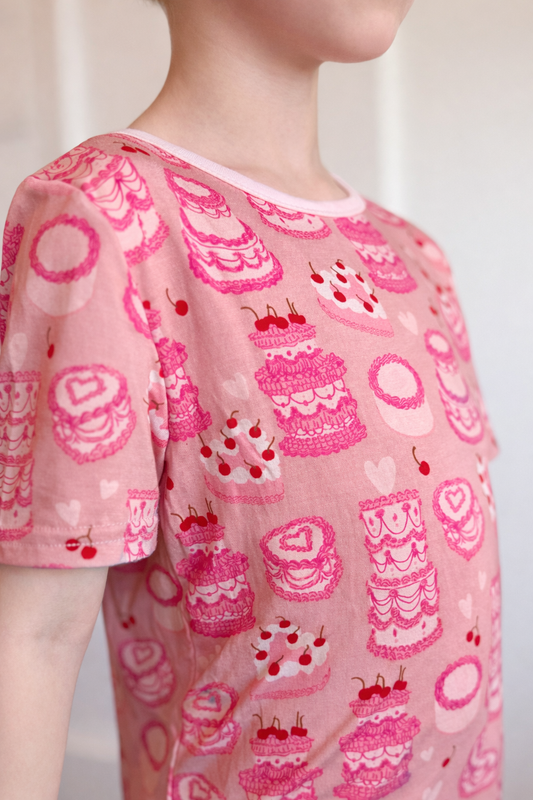 Pink Cake Toddler Pant & Short Sleeve Set
