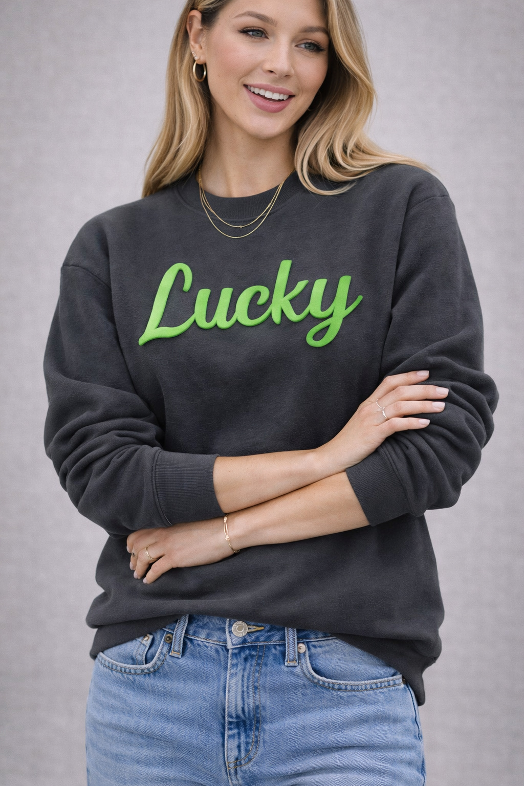Lucky 3D Puff Sweatshirt- Limited Stock