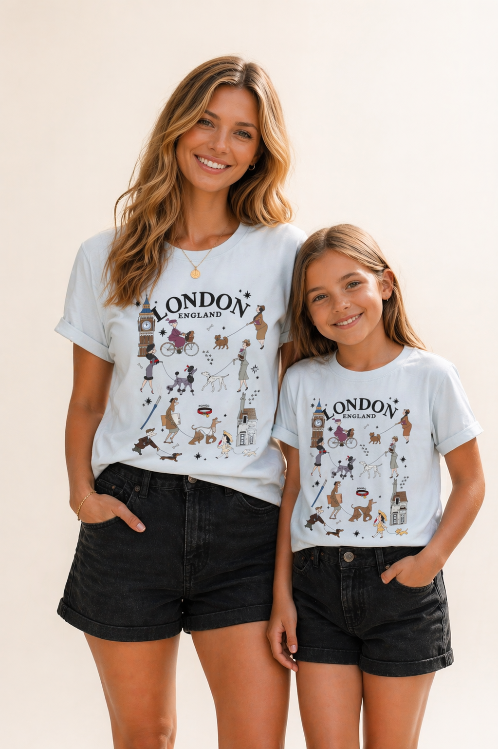 London Dog Walk Blue Version- Matching Sizes Available 4.24