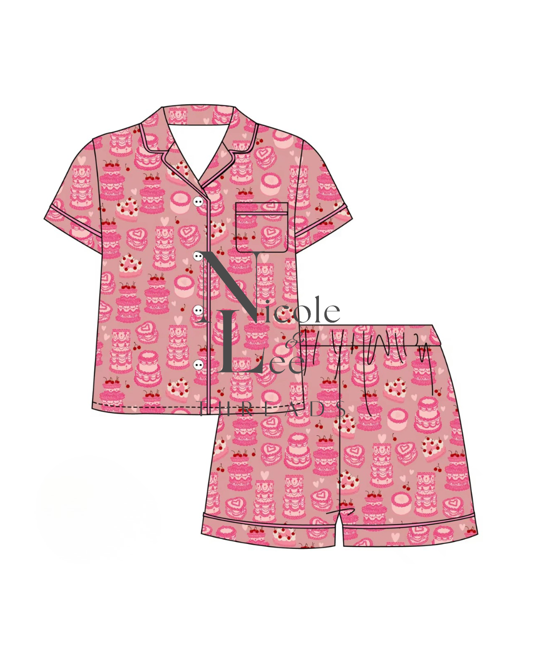 Pink Cake Youth & Adult Shorts Set