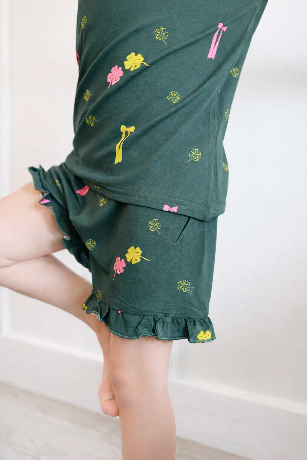 Clover & Bows Toddler Ruffle Shorts Set