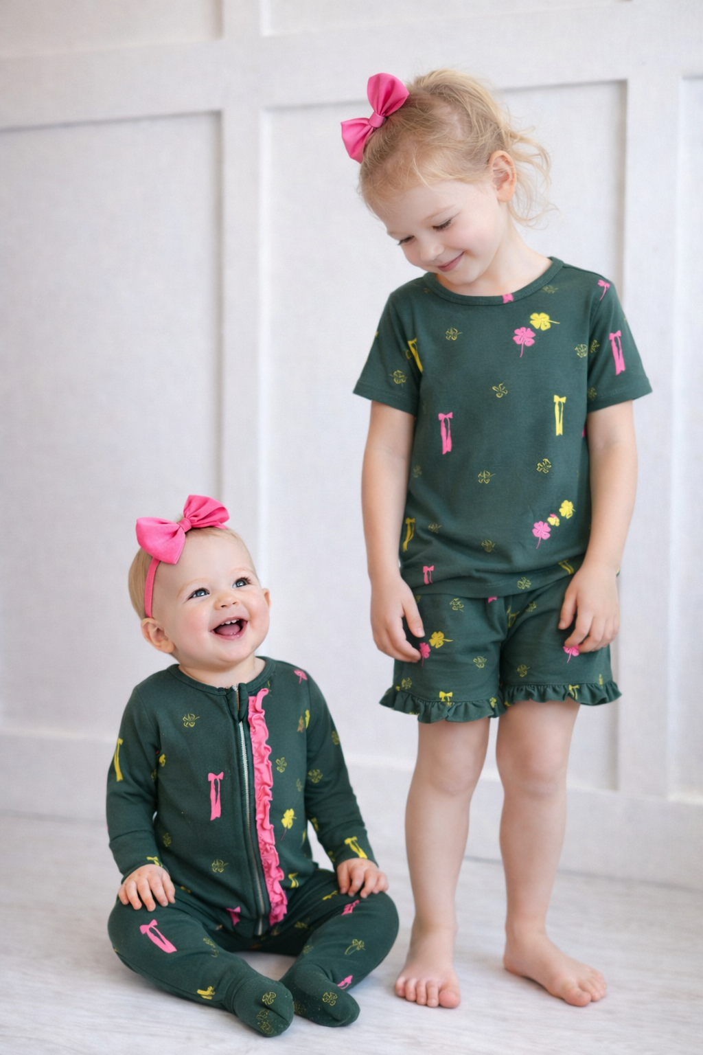 Clover & Bows Toddler Ruffle Shorts Set