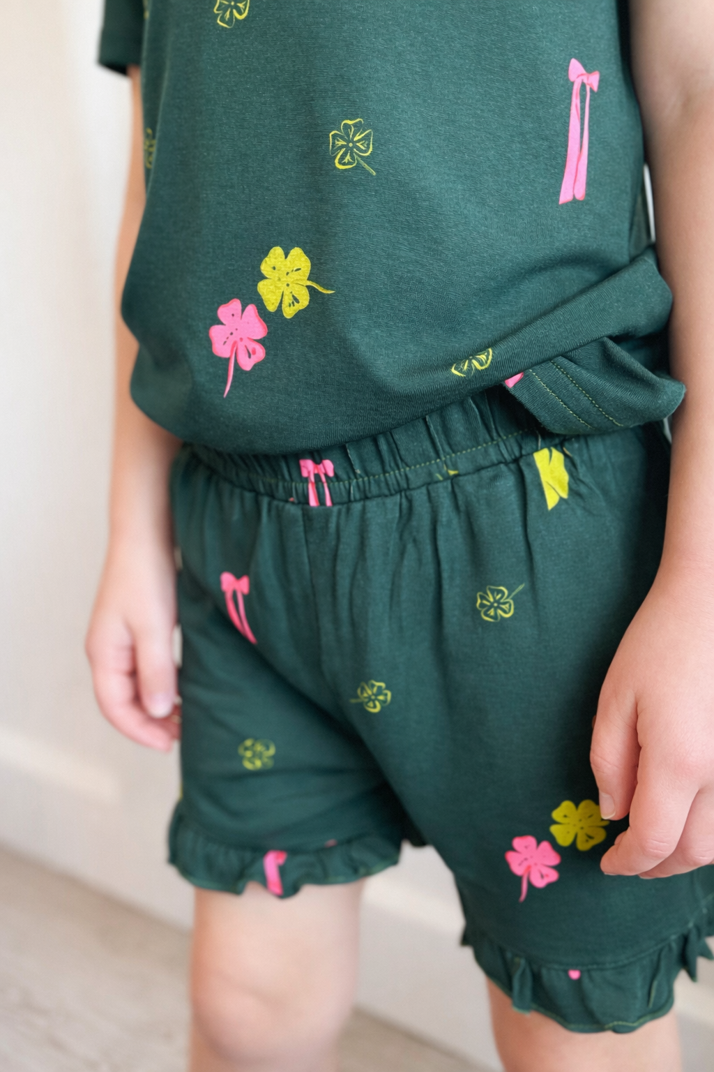 Clover & Bows Toddler Ruffle Shorts Set