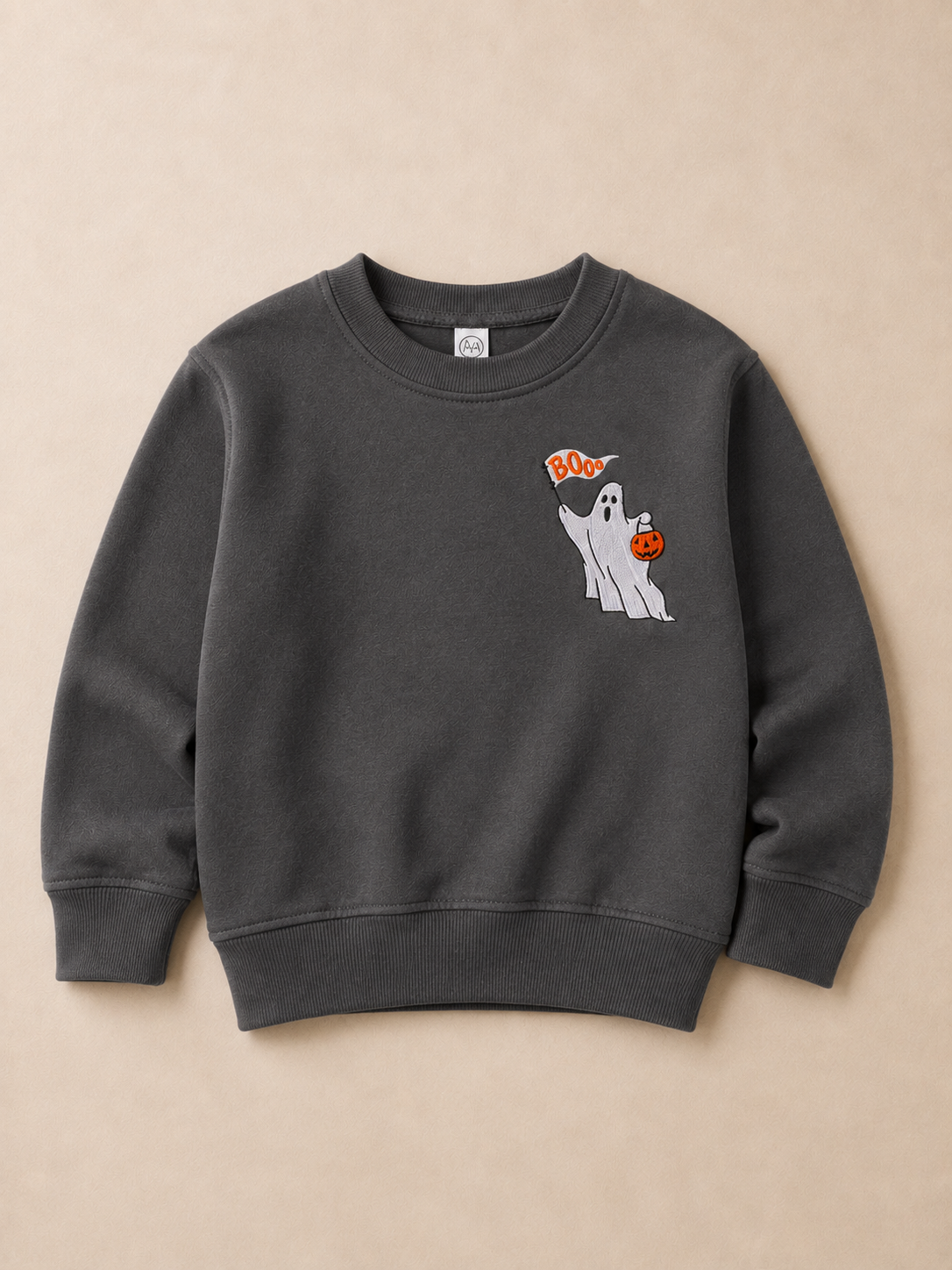 Boo Trick or Treater Embroidered Crewneck- Toddler (Charcoal/Purple Options)