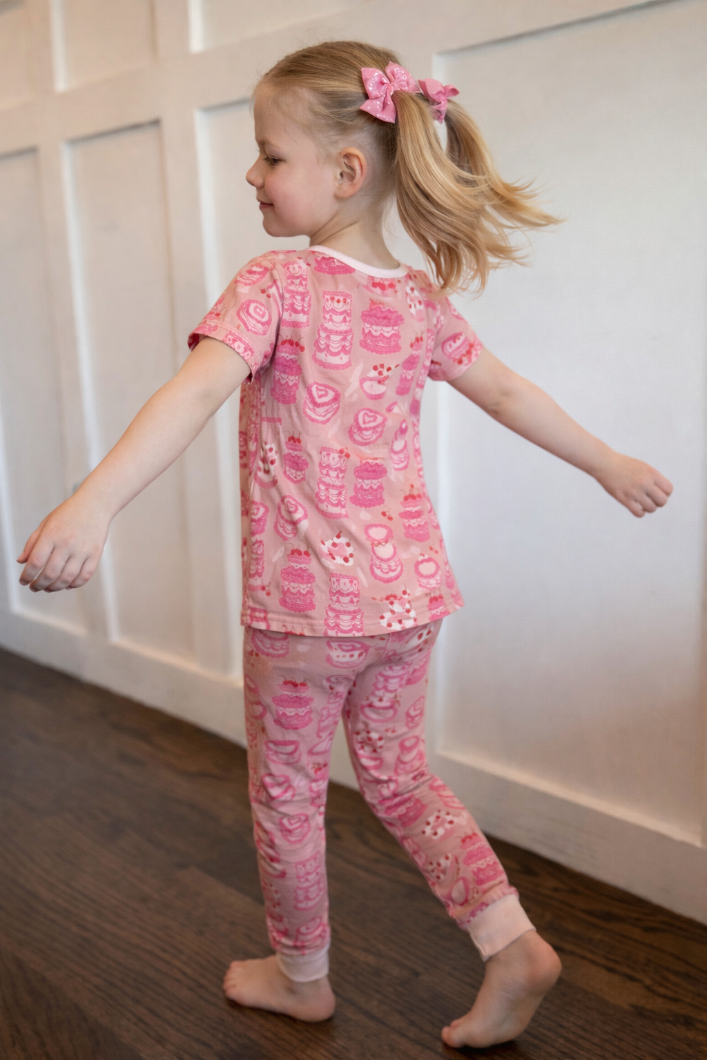 Pink Cake Toddler Pant & Short Sleeve Set