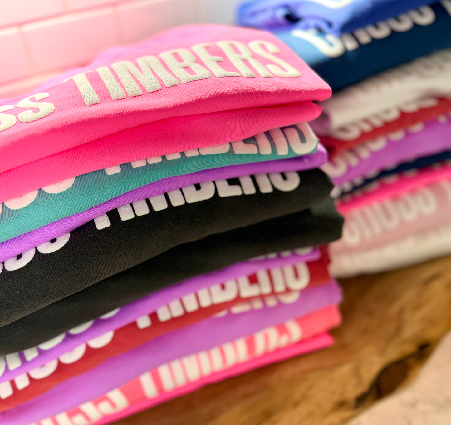 Cross Timbers White Puff Tees/Sweatshirts (30% off at check out)