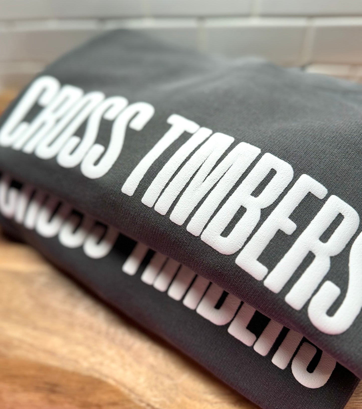 Cross Timbers White Puff Tees/Sweatshirts (30% off at check out)
