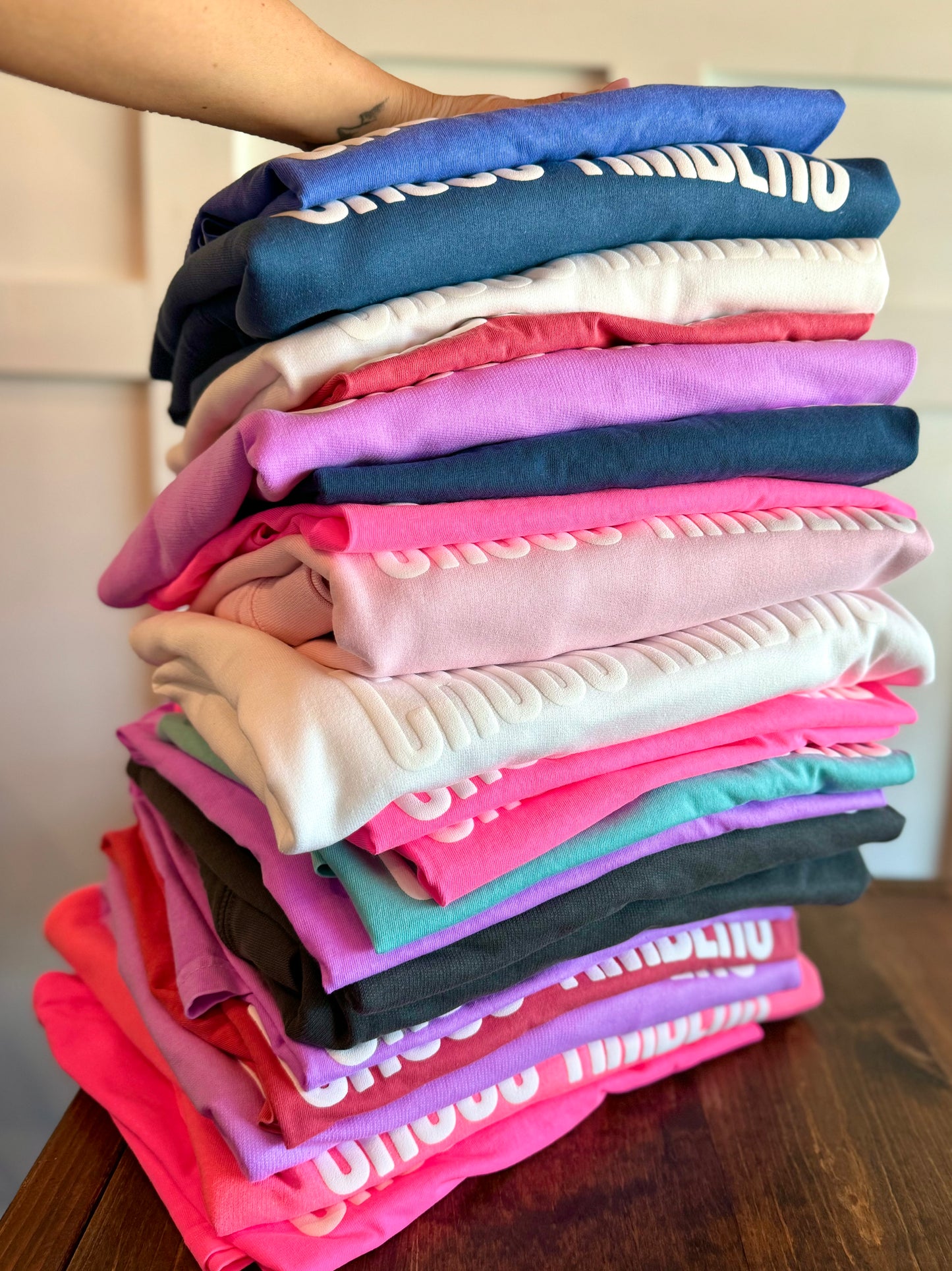 Cross Timbers White Puff Tees/Sweatshirts (30% off at check out)