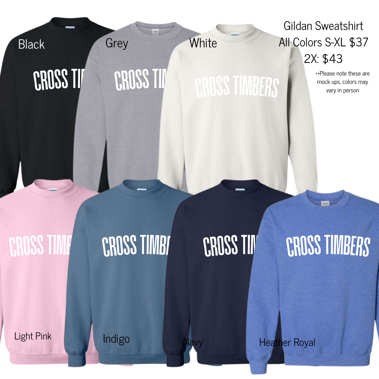 Cross Timbers White Puff Tees/Sweatshirts (30% off at check out)