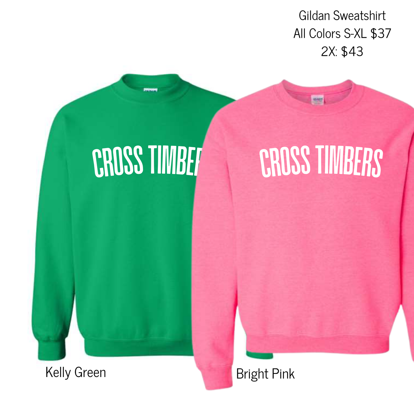 Cross Timbers White Puff Tees/Sweatshirts (30% off at check out)
