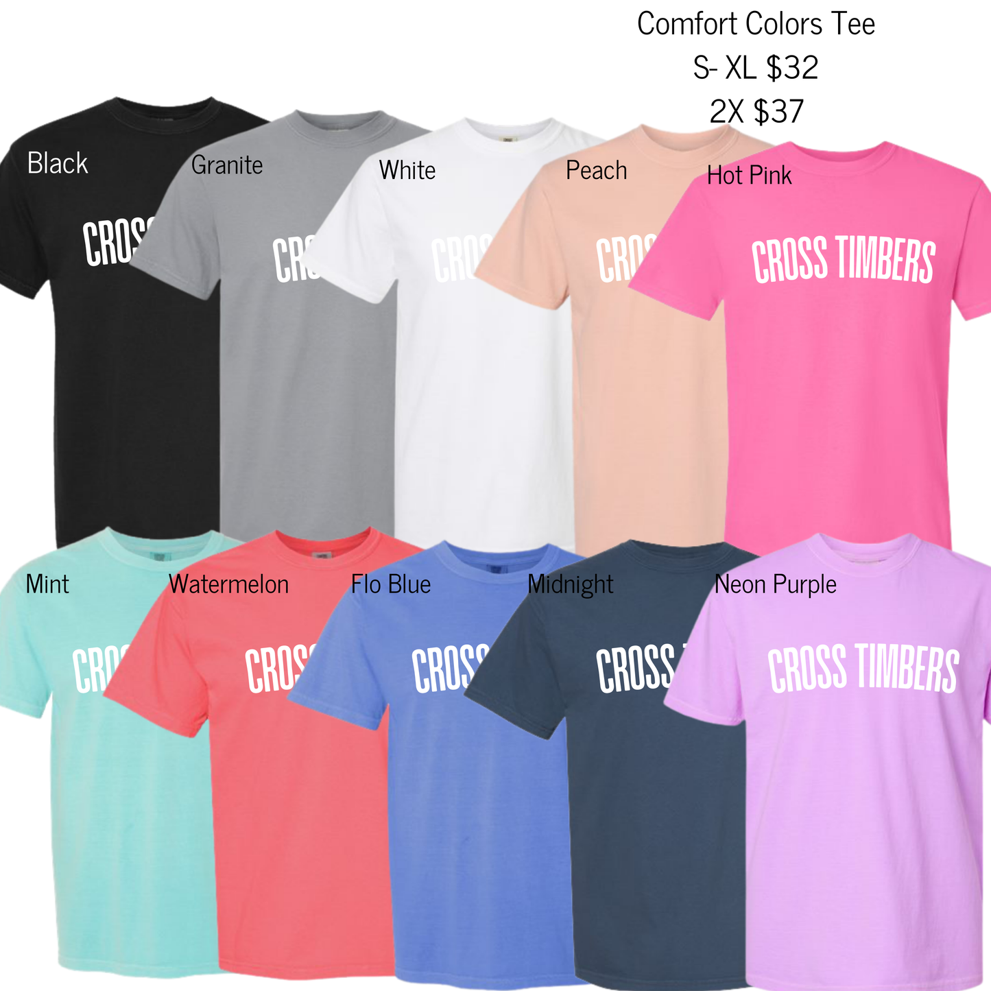 Cross Timbers White Puff Tees/Sweatshirts (30% off at check out)